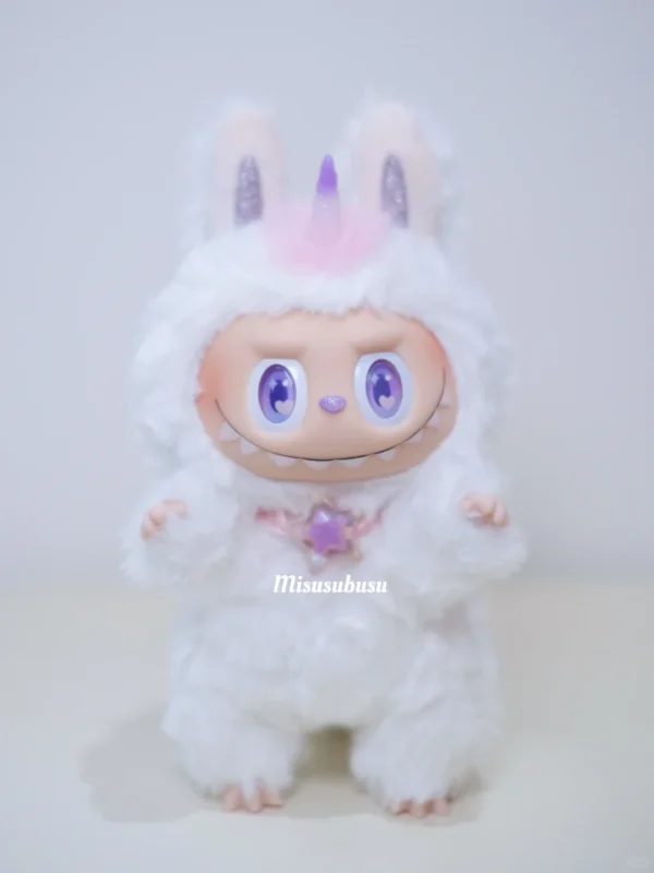 |Genuine|Authentic POPMART Bubble Mart Labubu Macaron Vinyl Face Plush Doll Handmade Modified Unicorn BUBU(Designer Bread Dog. GO)