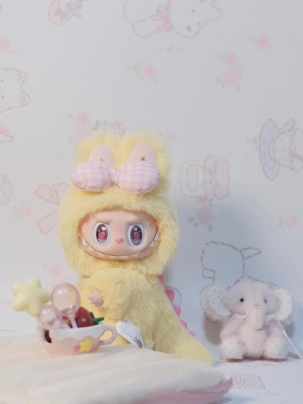 |Genuine|Authentic POPMART Bubble Mart Labubu Macaron Vinyl Face Plush Doll Made by Hand - ButterBUBU(Designer:Ah Zhan)