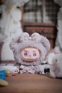 |Genuine|Authentic POPMART Bubble Mart Labubu Macaron Vinyl Face Plush Doll Handmade Modification - Raspberry Bear(Designer:Ah Zhan.) - Image 2