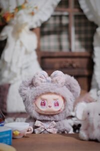 |Genuine|Authentic POPMART Bubble Mart Labubu Macaron Vinyl Face Plush Doll Handmade Modification - Raspberry Bear(Designer:Ah Zhan.) - Image 4