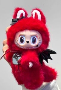 |Genuine|Authentic POPMART Bubble Mart Labubu Macaron Vinyl Face Plush Doll Handmade Modification - Valentine's Day Angel & Demon BUBU(Designer:King Jiji） - Image 3